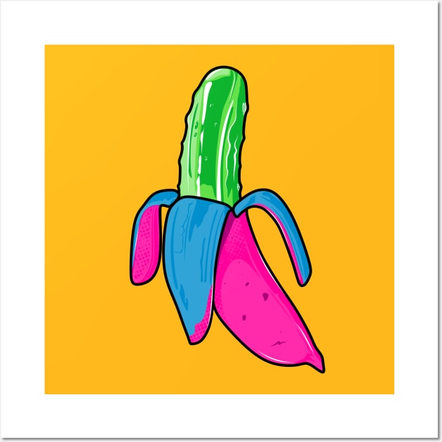 Popart Banana Pickle Wall Art by FreckleFaceDoodles